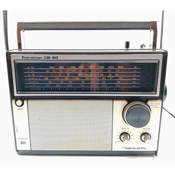Vintage Patrolman CB-60 Radio Realistic AC Battery 6 Band AM/FM VHF WORKS - Picture 1 of 9